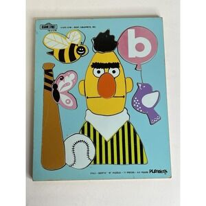 Vintage Sesame Street Bert's "B" Tray Puzzle Playskool 1973